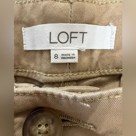 Loft the slim tan casual pants size 8 stretch Business office work wear preppy - Picture 4 of 7